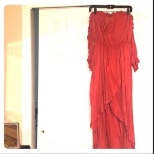 Worn Once! Elan High Lo strapless dress with short
